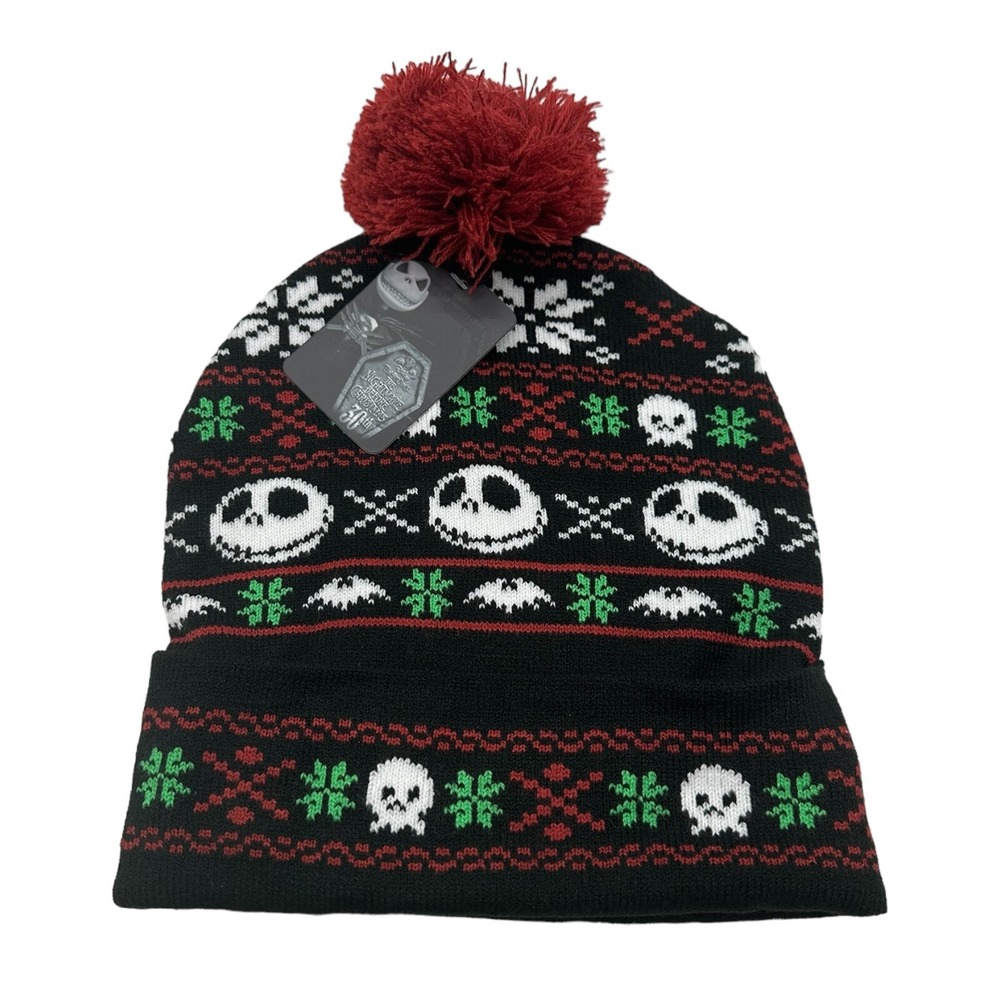 The Nightmare Before Christmas Jack Skellington Pom Holiday Beanie Disney NEW